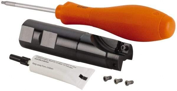 Kennametal - 40mm Cut Diam, 6.57mm Max Depth of Cut, 32mm Shank Diam, 110mm OAL, Indexable Square Shoulder End Mill - SP.T 10T3.. Inserts, Weldon Shank, Through Coolant, Series KSSM 90 - Exact Tool & Supply