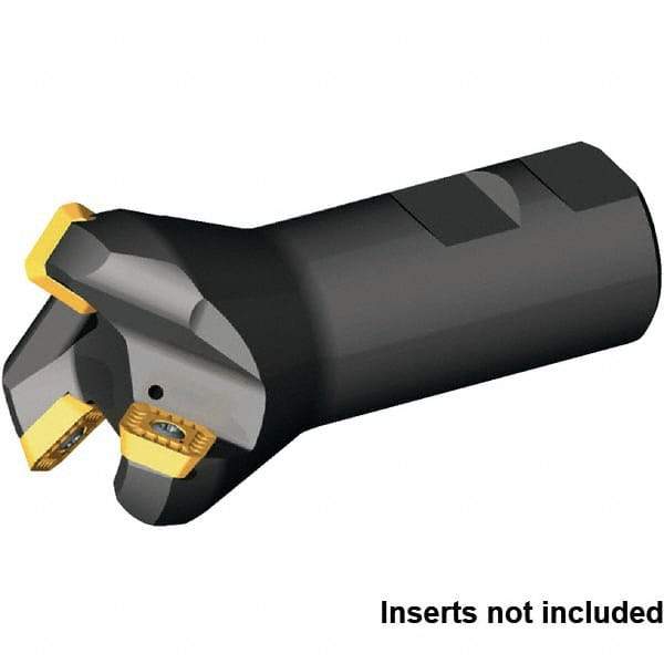 Kennametal - 45° Lead Angle, 53.95mm Max Cut Diam, 40mm Min Cut Diam, 6.61mm Max Depth of Cut, Indexable Chamfer and Angle End Mill - 3 Inserts, SECW 1404AEENLN Insert Style, 110mm Overall Length, Through Coolant, Straight Shank - Exact Tool & Supply