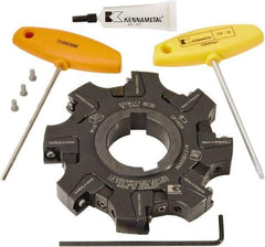Kennametal - Arbor Hole Connection, 0.461" Cutting Width, 1.3386" Depth of Cut, 125mm Cutter Diam, 1.5748" Hole Diam, 8 Tooth Indexable Slotting Cutter - KSSM Toolholder, SD.T 1204.. Insert, Right Hand Cutting Direction - Exact Tool & Supply