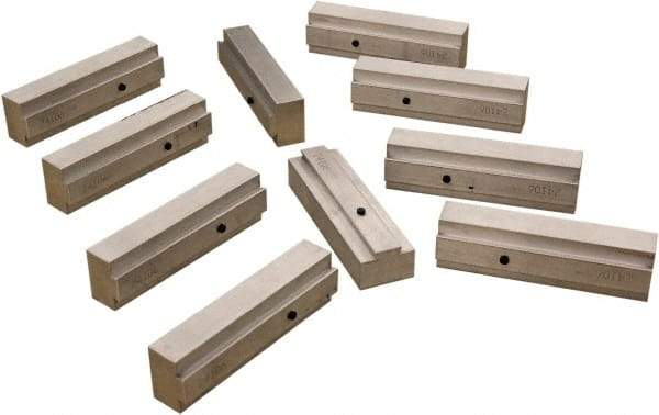 CarveSmart - 1" Wide x 1.71" High x 1" Thick, Flat/No Step Vise Jaw - Soft, Aluminum, Fixed Jaw, Compatible with 6" Vises - Exact Tool & Supply