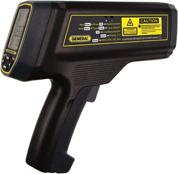 General - 200 to 1200°C (392 to 4352°F) Infrared Thermometer - 100:1 Distance to Spot Ratio - Exact Tool & Supply