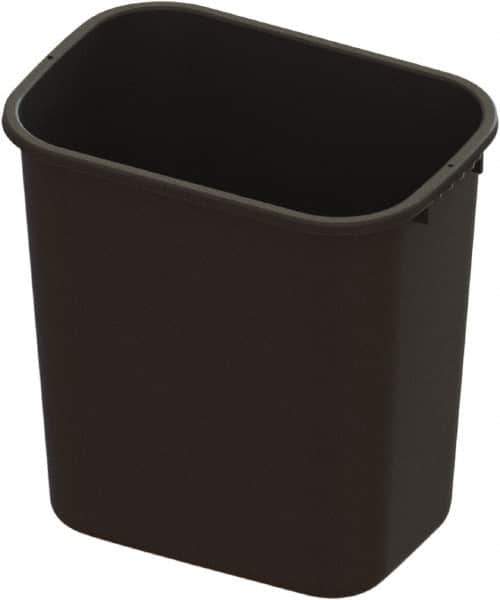 O-Cedar - 28 Qt Black Rectangle Trash Can - Plastic, 15" High x 15.07" Long x 10.4" Wide - Exact Tool & Supply