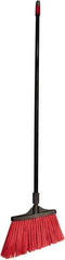O-Cedar - 13" Wide, Red Polypropylene Bristles, Metal Handle, Angled Broom - Water Resistant - Exact Tool & Supply