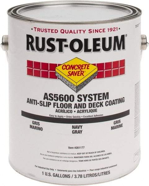 Rust-Oleum - 1 Gal Navy Gray Gloss Finish Antislip Coating - 60 to 70 Sq Ft per Gal, Interior/Exterior - Exact Tool & Supply