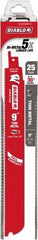 Freud - 9" Long x 1" Thick, Bi-Metal Reciprocating Saw Blade - Straight Profile, 20 to 24 TPI, Toothed Edge, Tang Shank - Exact Tool & Supply