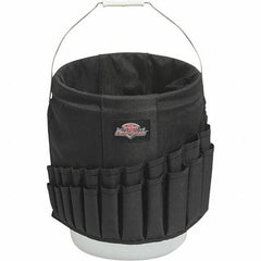 Bucket Boss - 44 Pocket General Purpose Holster - Polyester, Black, 11" Wide x 11" High - Exact Tool & Supply