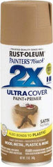Rust-Oleum - Nutmeg, Satin, Enamel Spray Paint - 8 Sq Ft per Can, 12 oz Container, Use on Multipurpose - Exact Tool & Supply