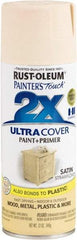 Rust-Oleum - Strawflower (Color), Satin, Enamel Spray Paint - 8 Sq Ft per Can, 12 oz Container, Use on Multipurpose - Exact Tool & Supply