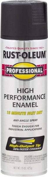Rust-Oleum - Black, Flat, Rust Proof Enamel Spray Paint - 14 Sq Ft per Can, 15 oz Container, Use on Multipurpose - Exact Tool & Supply