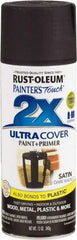 Rust-Oleum - Dark Walnut, Satin, Enamel Spray Paint - 8 Sq Ft per Can, 12 oz Container, Use on Multipurpose - Exact Tool & Supply