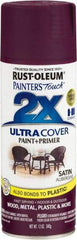 Rust-Oleum - Aubergine (Color), Satin, Enamel Spray Paint - 8 Sq Ft per Can, 12 oz Container, Use on Multipurpose - Exact Tool & Supply
