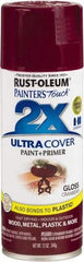 Rust-Oleum - Cranberry, Gloss, Enamel Spray Paint - 8 Sq Ft per Can, 12 oz Container, Use on Multipurpose - Exact Tool & Supply
