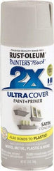Rust-Oleum - Stone Gray, Satin, Enamel Spray Paint - 8 Sq Ft per Can, 12 oz Container, Use on Multipurpose - Exact Tool & Supply