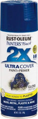 Rust-Oleum - Deep Blue, Gloss, Enamel Spray Paint - 8 Sq Ft per Can, 12 oz Container, Use on Multipurpose - Exact Tool & Supply