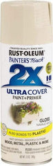 Rust-Oleum - Navajo White, Gloss, Enamel Spray Paint - 8 Sq Ft per Can, 12 oz Container, Use on Multipurpose - Exact Tool & Supply