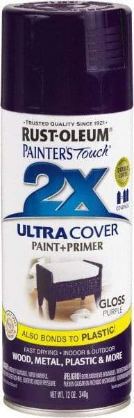 Rust-Oleum - Purple, Gloss, Enamel Spray Paint - 8 Sq Ft per Can, 12 oz Container, Use on Multipurpose - Exact Tool & Supply