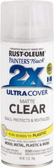 Rust-Oleum - Clear, Flat, Enamel Spray Paint - 8 Sq Ft per Can, 12 oz Container, Use on Multipurpose - Exact Tool & Supply