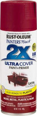 Rust-Oleum - Colonial Red, Satin, Enamel Spray Paint - 8 Sq Ft per Can, 12 oz Container, Use on Multipurpose - Exact Tool & Supply