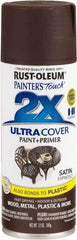 Rust-Oleum - Espresso, Satin, Enamel Spray Paint - 8 Sq Ft per Can, 12 oz Container, Use on Multipurpose - Exact Tool & Supply