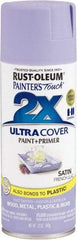 Rust-Oleum - French Lilac, Satin, Enamel Spray Paint - 8 Sq Ft per Can, 12 oz Container, Use on Multipurpose - Exact Tool & Supply
