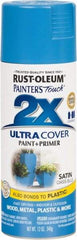 Rust-Oleum - Oasis Blue, Satin, Enamel Spray Paint - 8 Sq Ft per Can, 12 oz Container, Use on Multipurpose - Exact Tool & Supply