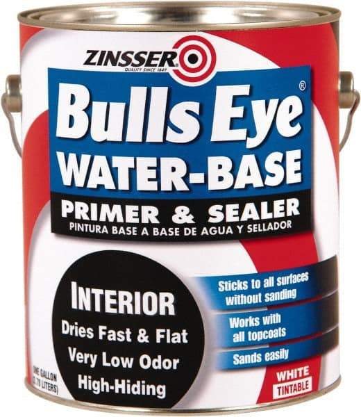 Rust-Oleum - 1 Gal White Water-Based Acrylic Enamel Primer - 1000 Sq Ft Coverage, <100 gL Content, Quick Drying, Interior/Exterior - Exact Tool & Supply