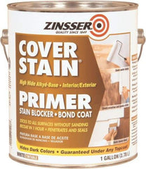 Rust-Oleum - 1 Gal White Alkyd Primer - 300 to 400 Sq Ft Coverage, <100 gL Content, Quick Drying, Interior/Exterior - Exact Tool & Supply