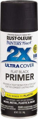 Rust-Oleum - 12 oz Black Aerosol Primer - 10 to 12 Sq Ft Coverage, Interior/Exterior - Exact Tool & Supply