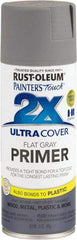 Rust-Oleum - 12 oz Gray Aerosol Primer - 10 to 12 Sq Ft Coverage, Interior/Exterior - Exact Tool & Supply