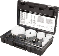 Disston - 20 Piece, 3/4" to 4-1/2" Saw Diam, Industrial Hole Saw Kit - Bi-Metal, Toothed Edge, Pilot Drill Model No. E0102457, Includes 15 Hole Saws - Exact Tool & Supply