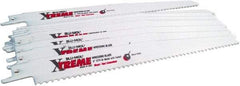 Disston - 12" Long x 7/8" Thick, Bi-Metal Reciprocating Saw Blade - Straight Profile, 6 TPI, Toothed Edge, Universal Shank - Exact Tool & Supply