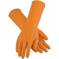 ‎47-L210T/XL Latex Gloves - Assurance Unsupport Latex - Orange - 18 Mil - 15 Inch - Unlined - Sandblast - Exact Tool & Supply