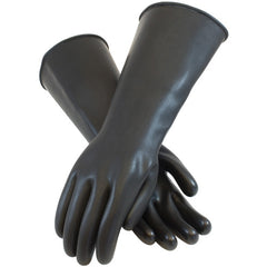 ‎47-L442/L Latex Gloves - Assurance UnSupported Latex - Black - 44 Mil - 17 Inch - Unlined - Smooth - Exact Tool & Supply