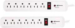 innovera - 6 Outlets, 120 Volts, 15 Amps, 4' Cord, Surge Power Outlet Strip - Floor Mount, 5-15R NEMA Configuration - Exact Tool & Supply