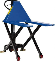 Vestil - 3,000 Lb Capacity, 31-1/2" Lift Portable Tote Lifter - 3-1/2" Min Lift Height, 43" Fork Length x 6-1/2" Fork Width, 27" Overall Width - Exact Tool & Supply