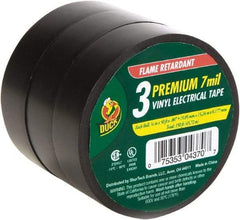 Duck - 3/4" x 50', Black Rubber Electrical Tape - 7 mil Thick - Exact Tool & Supply