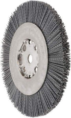 Weiler - 8" OD, 5/8" Arbor Hole, Crimped Nylon Wheel Brush - 7/8" Face Width, 1-1/2" Trim Length, 0.035" Filament Diam, 4,500 RPM - Exact Tool & Supply