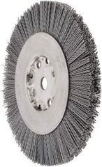 Weiler - 8" OD, 5/8" Arbor Hole, Crimped Nylon Wheel Brush - 7/8" Face Width, 1-1/2" Trim Length, 0.04" Filament Diam, 4,500 RPM - Exact Tool & Supply