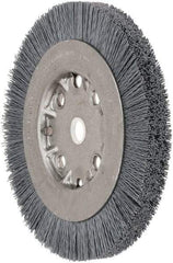 Weiler - 6" OD, 5/8" Arbor Hole, Crimped Nylon Wheel Brush - 5/8" Face Width, 7/8" Trim Length, 0.022" Filament Diam, 4,500 RPM - Exact Tool & Supply
