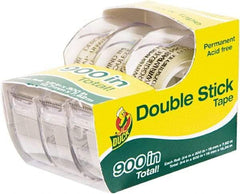 Duck - 1/2" x 25' Acrylic Adhesive Double Sided Tape - 6 mil Thick, Clear, Polypropylene Film Liner, Series DUC - Exact Tool & Supply