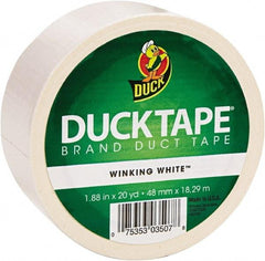 Duck - 1-7/8" x 20 Yds White Duct Tape - 9 mil, Rubber Adhesive, Vinyl Backing, 22 Lb/ln Tensile Strength, Series DUC - Exact Tool & Supply