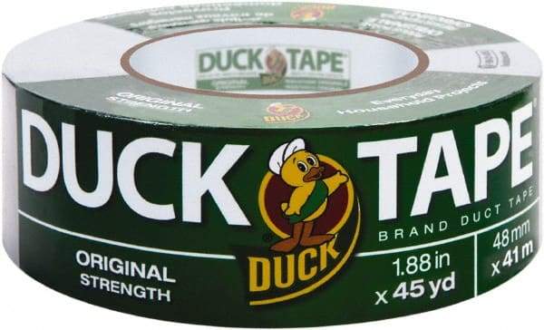 Duck - 1-7/8" x 45 Yds Gray Duct Tape - 9 mil, Rubber Adhesive, Vinyl Backing, 22 Lb/ln Tensile Strength, Series DUC - Exact Tool & Supply