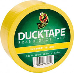 Duck - 1-7/8" x 20 Yds Yellow Duct Tape - 9 mil, Rubber Adhesive, Vinyl Backing, 22 Lb/ln Tensile Strength, Series DUC - Exact Tool & Supply