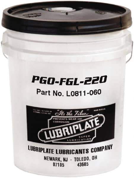 Lubriplate - 5 Gal Pail, Synthetic Gear Oil - 6°F to 443°F, 227 St Viscosity at 40°C, 42 St Viscosity at 100°C, ISO 220 - Exact Tool & Supply