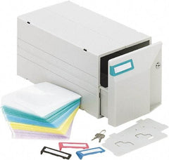 innovera - 150 Compartment, 6-3/4 Inch Wide x 12-3/4 Inch Deep x 6-15/16 Inch High, CD/DVD Storage Box - Plastic, Light Gray - Exact Tool & Supply