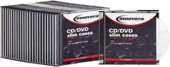 innovera - 1 Compartment, 4-7/8 Inch Wide x 1/4 Inch Deep x 5-5/8 Inch High, CD/DVD Case - Polystyrene, Clear - Exact Tool & Supply