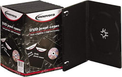 innovera - 1 Compartment, 5-3/8 Inch Wide x 1/2 Inch Deep x 7-1/2 Inch High, DVD Case - Plastic, Black - Exact Tool & Supply