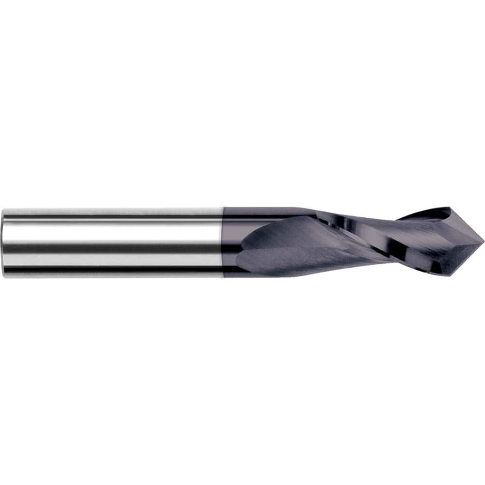Harvey Tool - 3/32" Diam, 3/8" LOC, 2 Flute 90° Point Angle Solid Carbide Drill Mill - Exact Tool & Supply