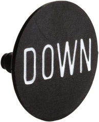 Square D - Legend Plate - Down - 30mm Hole Diameter, 2.2 Inch Wide x 0.1 Inch High x 30mm Overall Diameter - Exact Tool & Supply