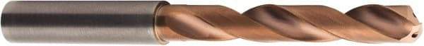 Niagara Cutter - 17/32" 140° Spiral Flute Solid Carbide Screw Machine Drill Bit - AlCrN Finish, Right Hand Cut, 60mm Flute Length, 107mm OAL, Straight Shank - Exact Tool & Supply